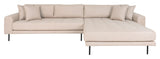 Lido Lounge soffa med 4 kuddar, höger ansikte, beige