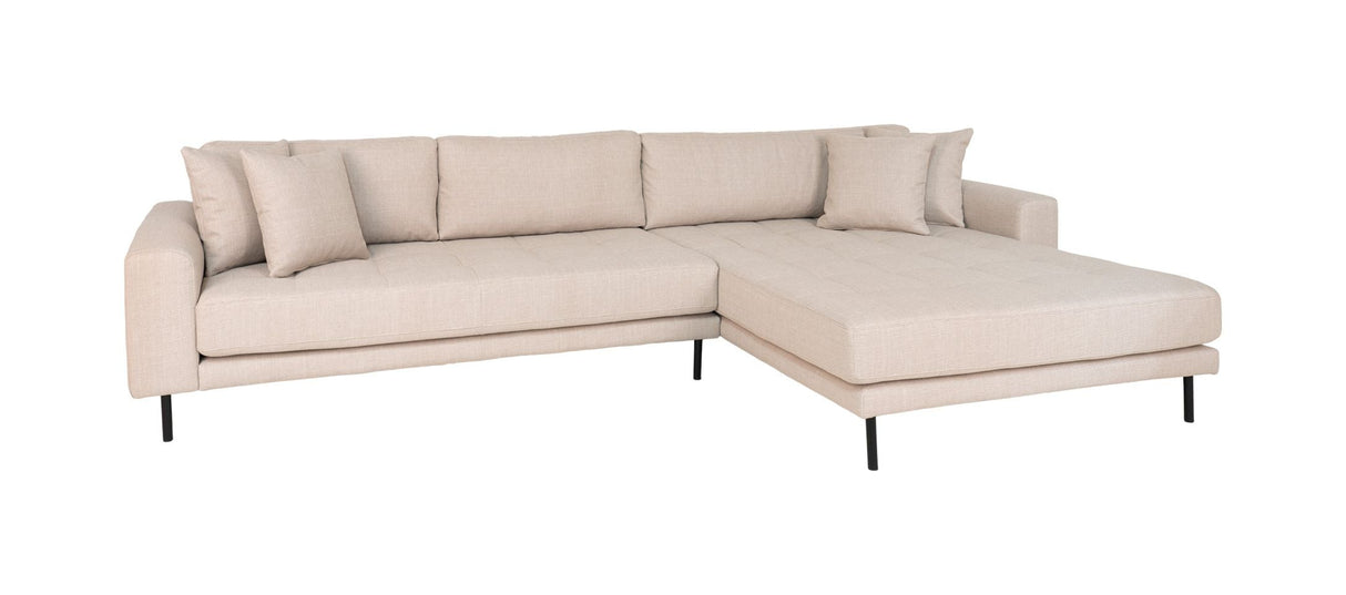 Lido Lounge soffa med 4 kuddar, höger ansikte, beige