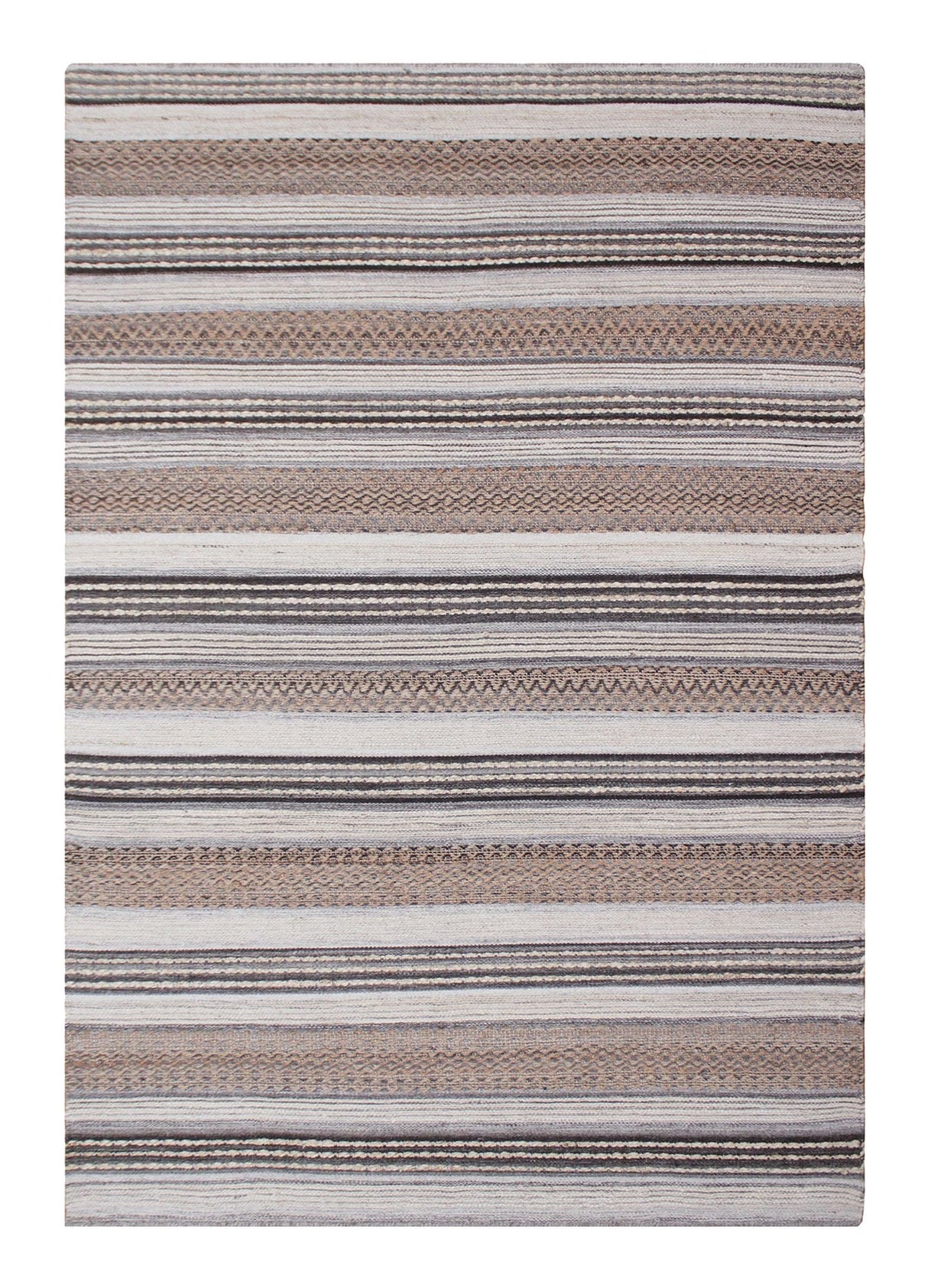 Morena Rug, handvävd, natur/grå, 160x230