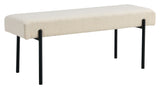 Swindon Bench 100x36x42.5, Bouclé, White w. svarta ben