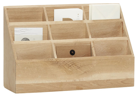 Hübsch Archive Box w/9 Room, Oak Veneer, Nature