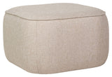 Hübsch Cube Pouf 57x57, Beige Fabric