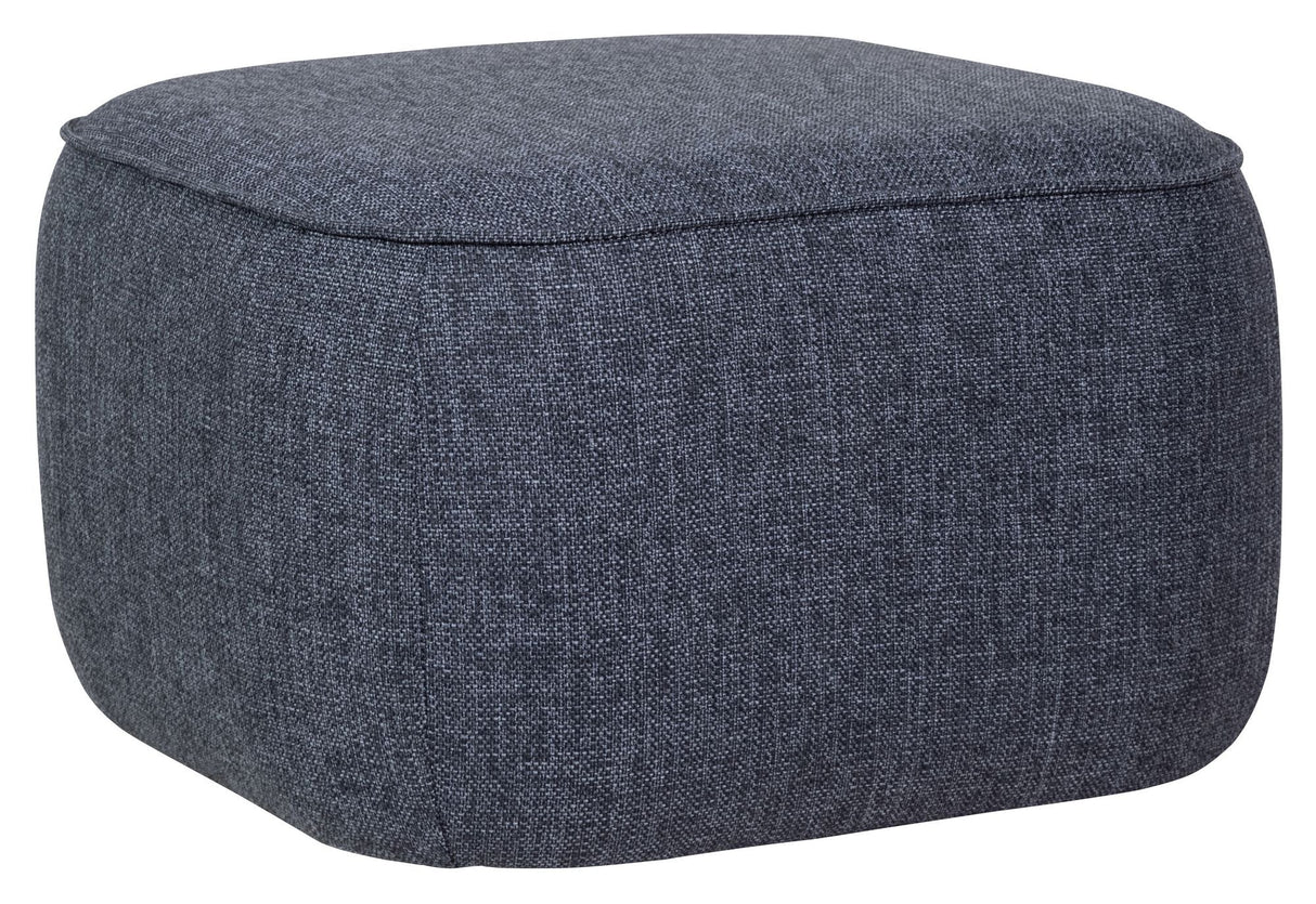 Hübsch Cube Pouf 57x57, gråblå tyg