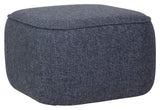 Hübsch Cube Pouf 57x57, gråblå tyg