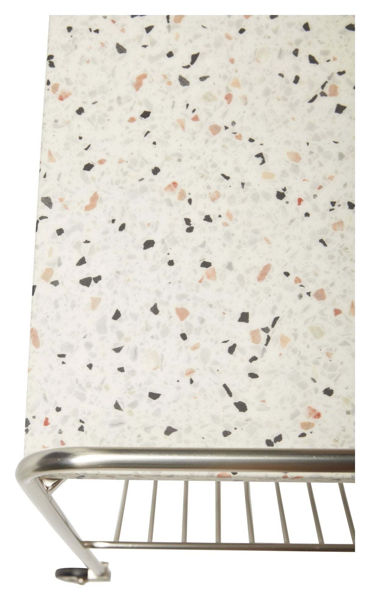 Hübsch vågrullbord, nickel/terrazzo