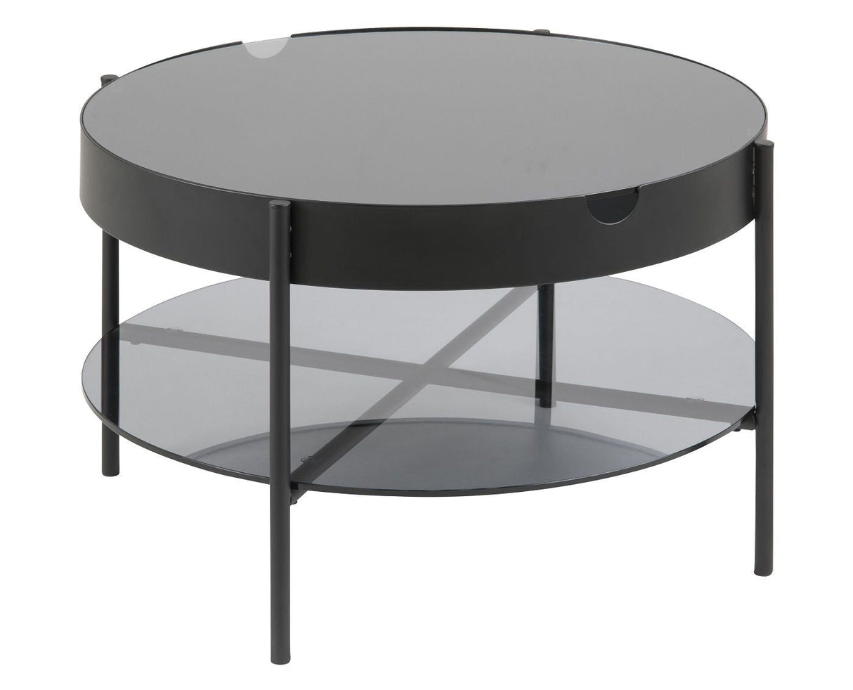 Indiana Tray Table Ø75 cm med rökt glas