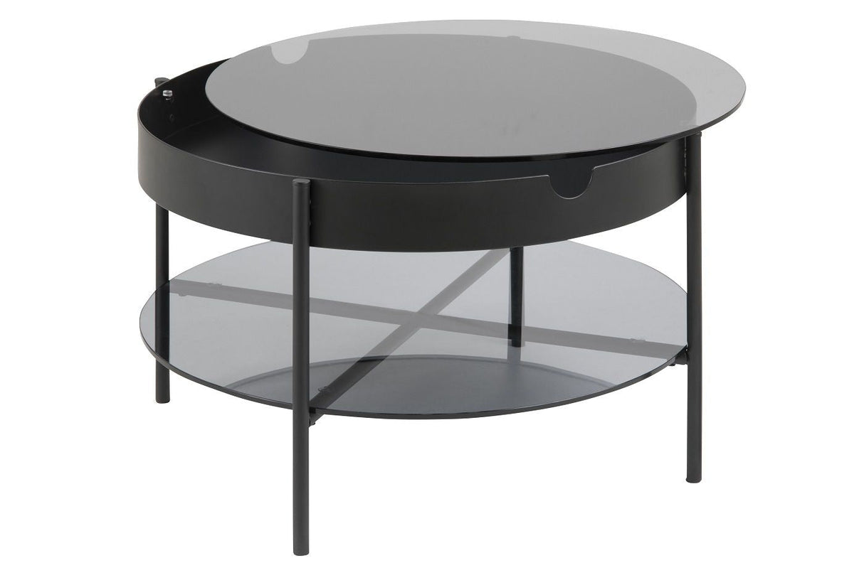 Indiana Tray Table Ø75 cm med rökt glas