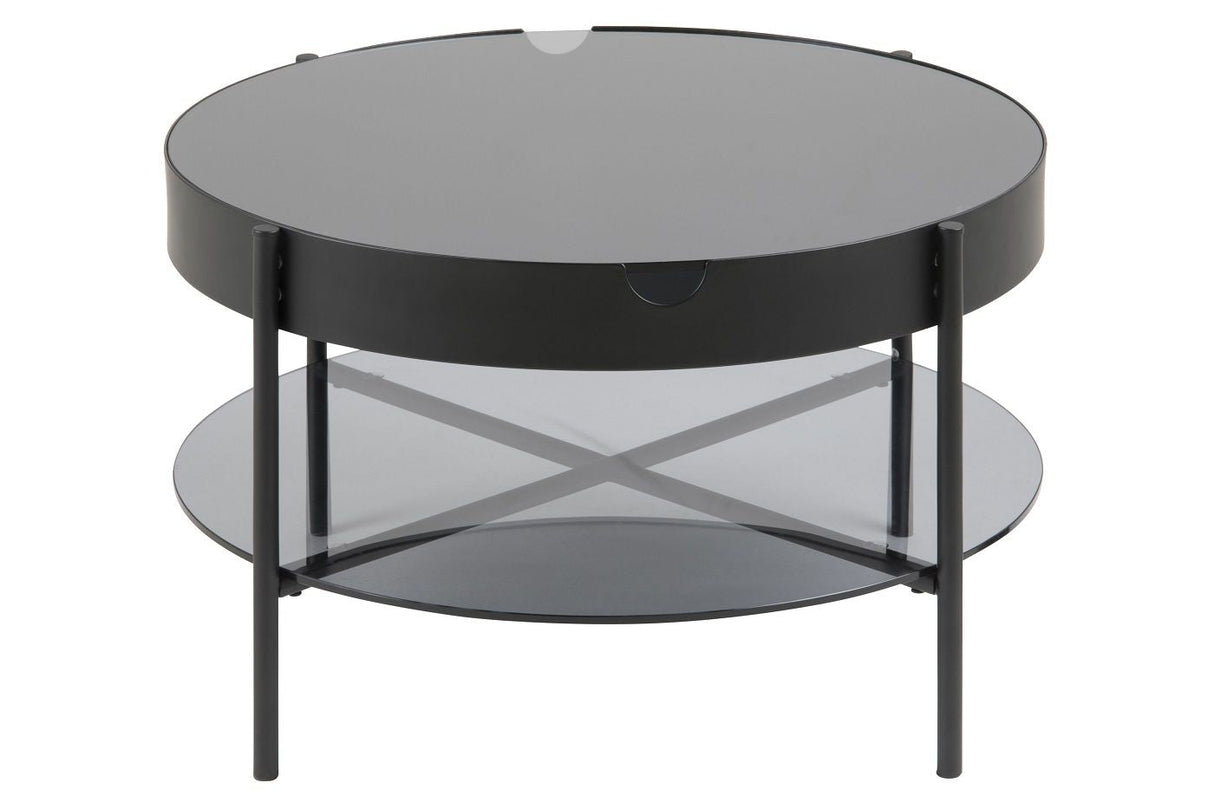 Indiana Tray Table Ø75 cm med rökt glas