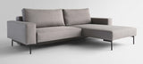 Bragi Sofa Bed with Chaise, Flashtex, Light Grey