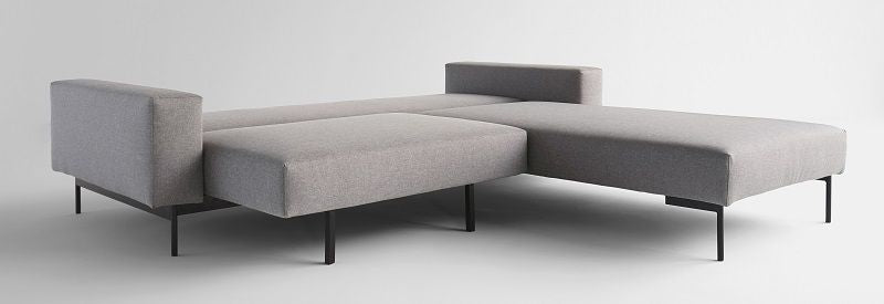 Bragi Sofa Bed with Chaise, Flashtex, Light Grey