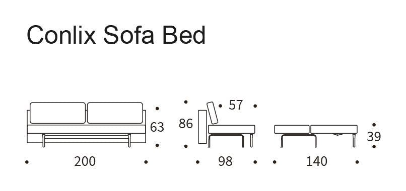 Conlix soffa säng, beige sammet