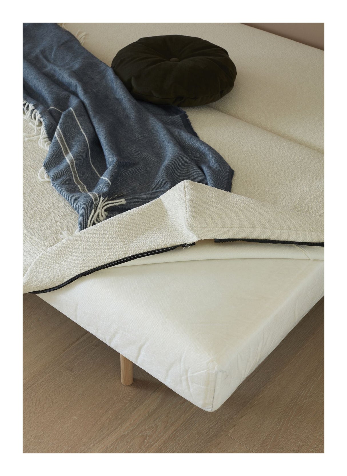 Conlix bäddsoffa, off-white bouclé