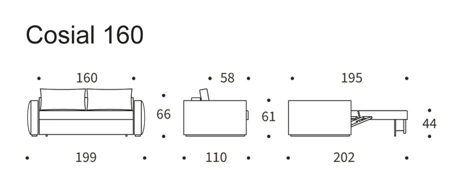 COSIAL 160 SOFA BED, Argus/Navy Blue