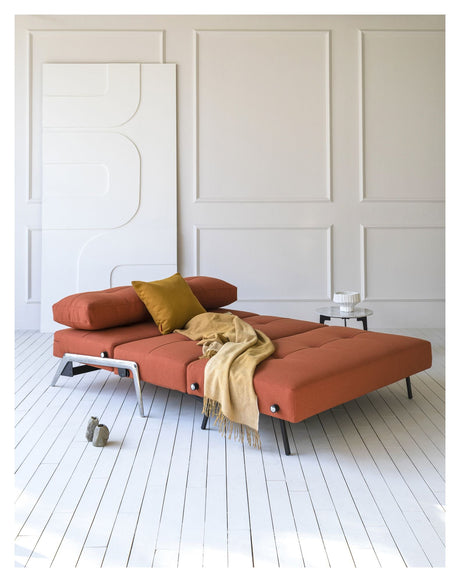 Cubed 140 Alu Sofa Bed, Argus/Rust