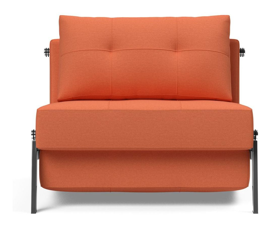 Cubed 90 Chrome Lounge Chair, Argus/Rust