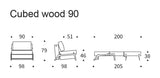 Cubed 90 lounge stol med ekben, vridning/granit