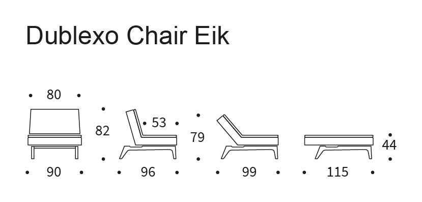 Dublexo Oak Lounge -stol, rökt ek, vridkol