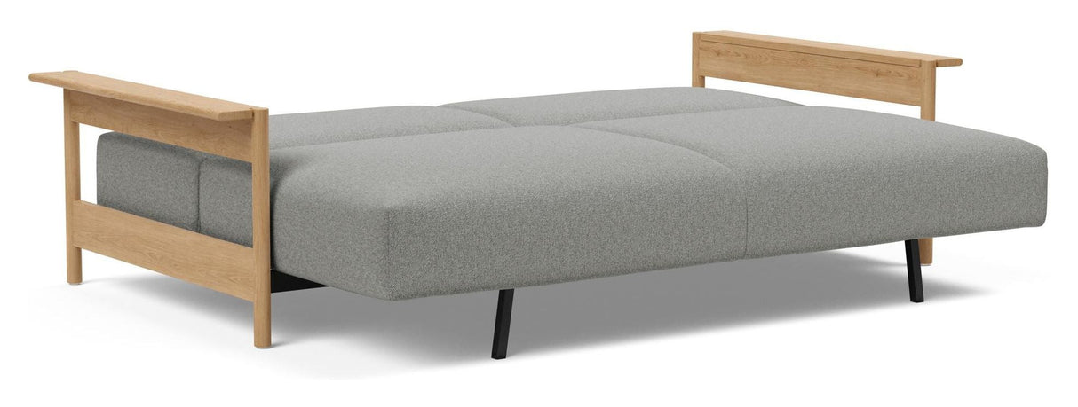 Malloy Wood Soffa Bed, Bouclé/Ash Grey