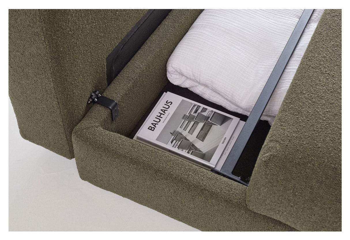 Osvald Soffa Bed, Bouclé/Forest Green