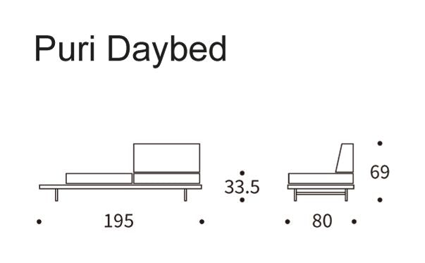 Puri Daybed med Walnut Table, Argus/Rust