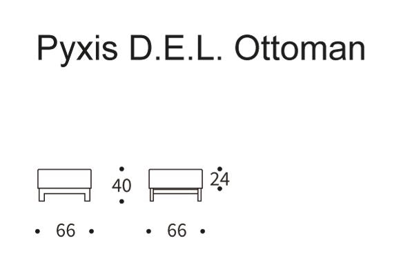 Pyxis ottoman, blandad dansblå