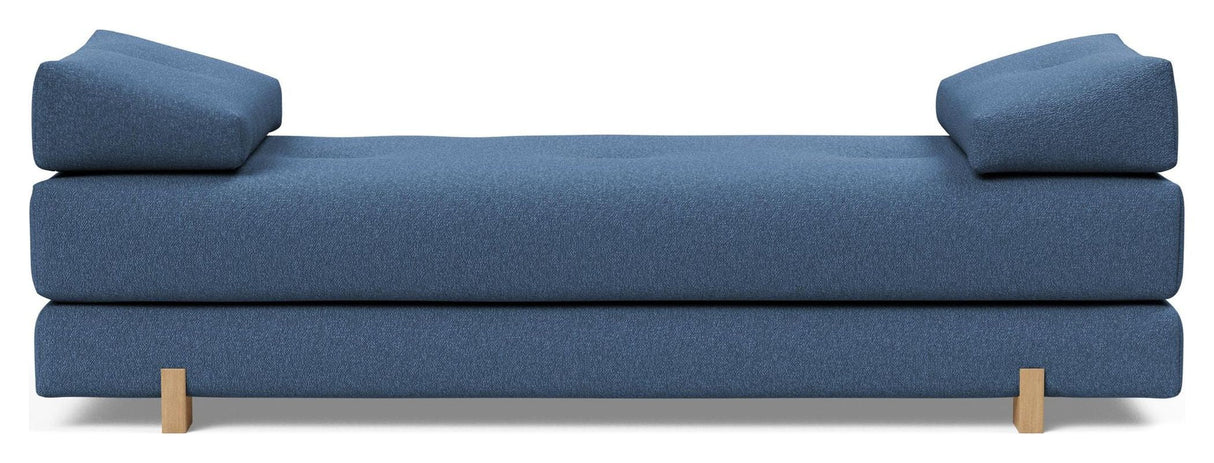 Sigmund Oak Sofa Bed, Bouclé/Blue