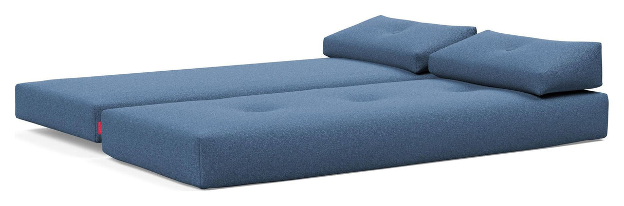 Sigmund Oak Sofa Bed, Bouclé/Blue