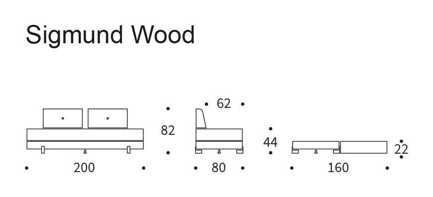 Sigmund Oak Soffa Bed, Kenya Gravel