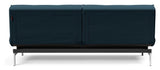 Splitback Chrome Soffa Bed, Argus/Navy Blue