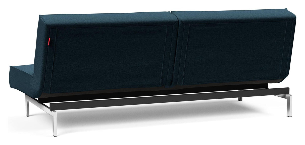 Splitback Chrome Soffa Bed, Argus/Navy Blue