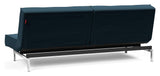 Splitback Chrome Soffa Bed, Argus/Navy Blue