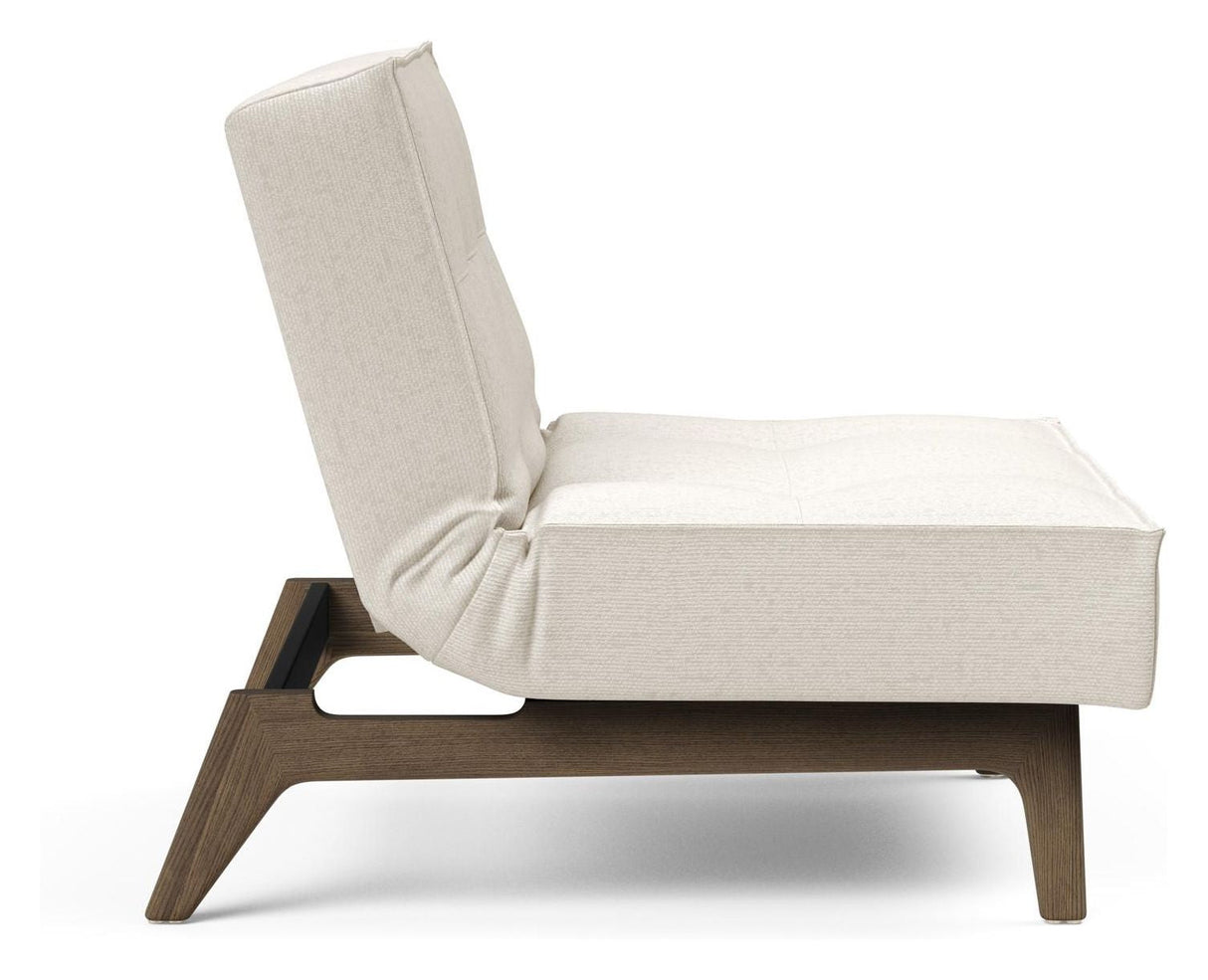 Splitback Oak Lounge stol, rökt ek, off-white bouclé