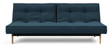 Splitback Eik Sofa Bed, Oak, Argus/Navy Blue