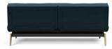 Splitback Eik Sofa Bed, Oak, Argus/Navy Blue