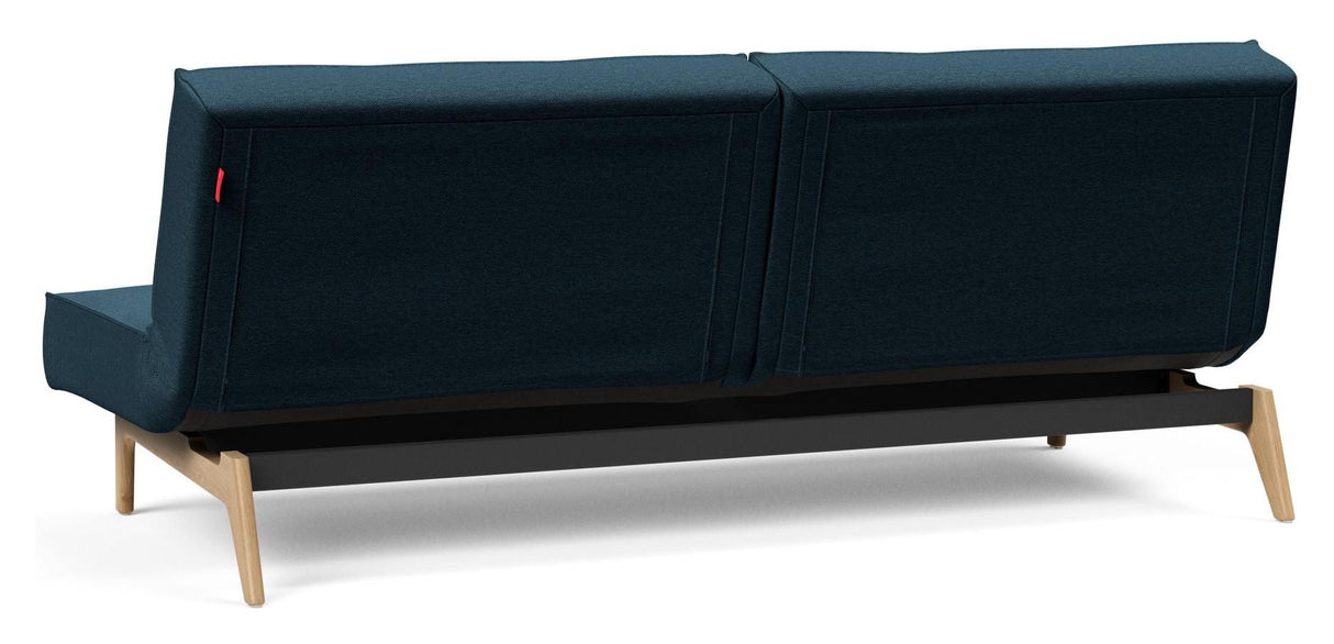 Splitback Eik Sofa Bed, Oak, Argus/Navy Blue