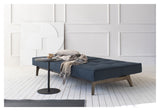 Splitback Oak Soffa Bed, Smoked Oak, Argus/Navy Blue