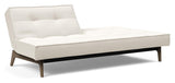 Splitback Oak Soffa Bed, Smoked Oak, Off-White Bouclé