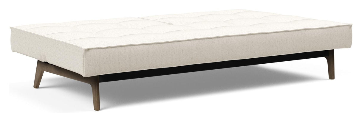 Splitback Oak Soffa Bed, Smoked Oak, Off-White Bouclé