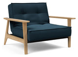 Splitback Frej Lounge Chair, Oak, Argus/Navy Blue