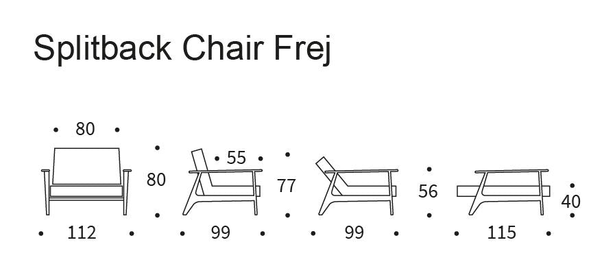 Splitback Frej Lounge -stol, rökt ek, bränd curry