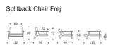 Splitback Frej Lounge -stol, rökt ek, blandad dans/grå