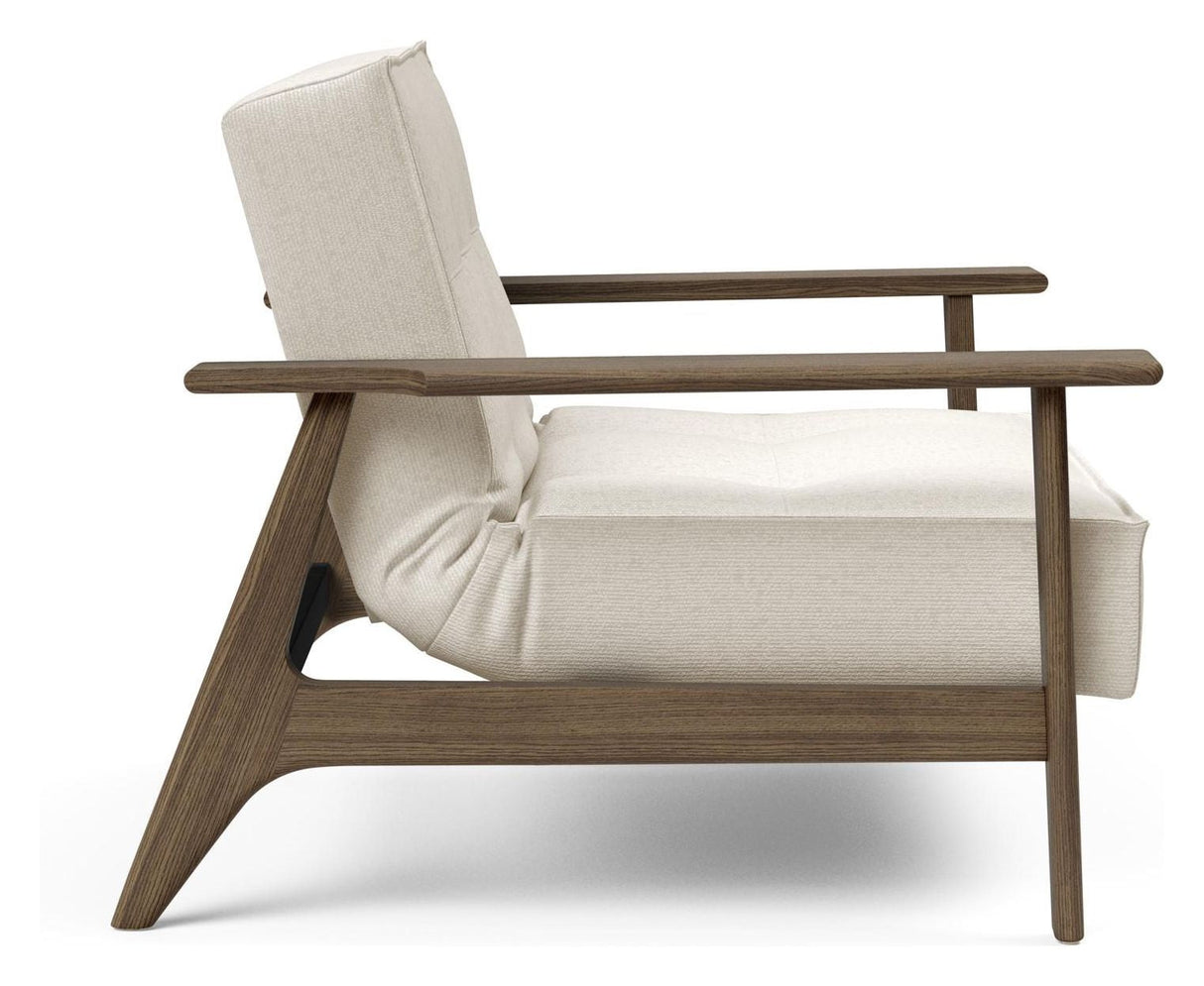 Splitback Frej Lounge Chair, Smoked Oak, Offwhite Bouclé