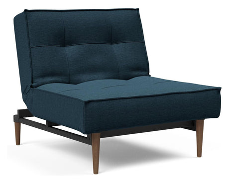 Splitback Styletto Lounge Chair, Dark Wood, Argus/Navy Blue