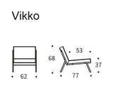 Vikko Lounge -stol med svarta ben, blandad dans/blå