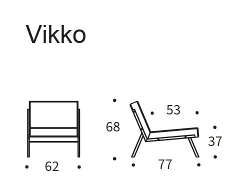 Vikko Lounge -stol med svarta ben, blandad dans/ljusblå