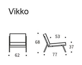 Vikko Lounge -stol med svarta ben, blandad dans/ljusblå