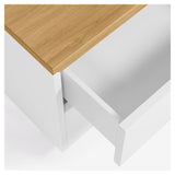 Abil sängbord med 2 lådor - White/Oak Veneer