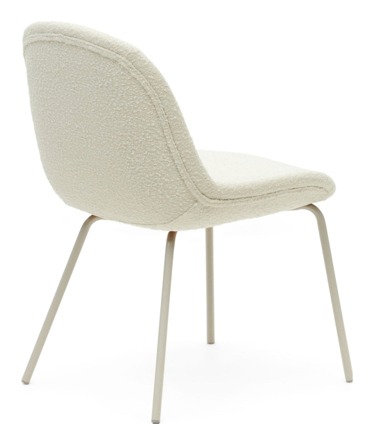 Aimin Dining Chair with Beige Ben, White Bouclé