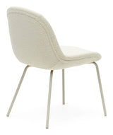 Aimin Dining Chair with Beige Ben, White Bouclé