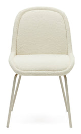 Aimin Dining Chair with Beige Ben, White Bouclé